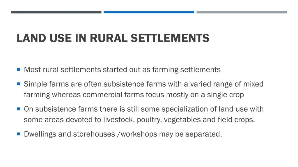 land use in rural settlements