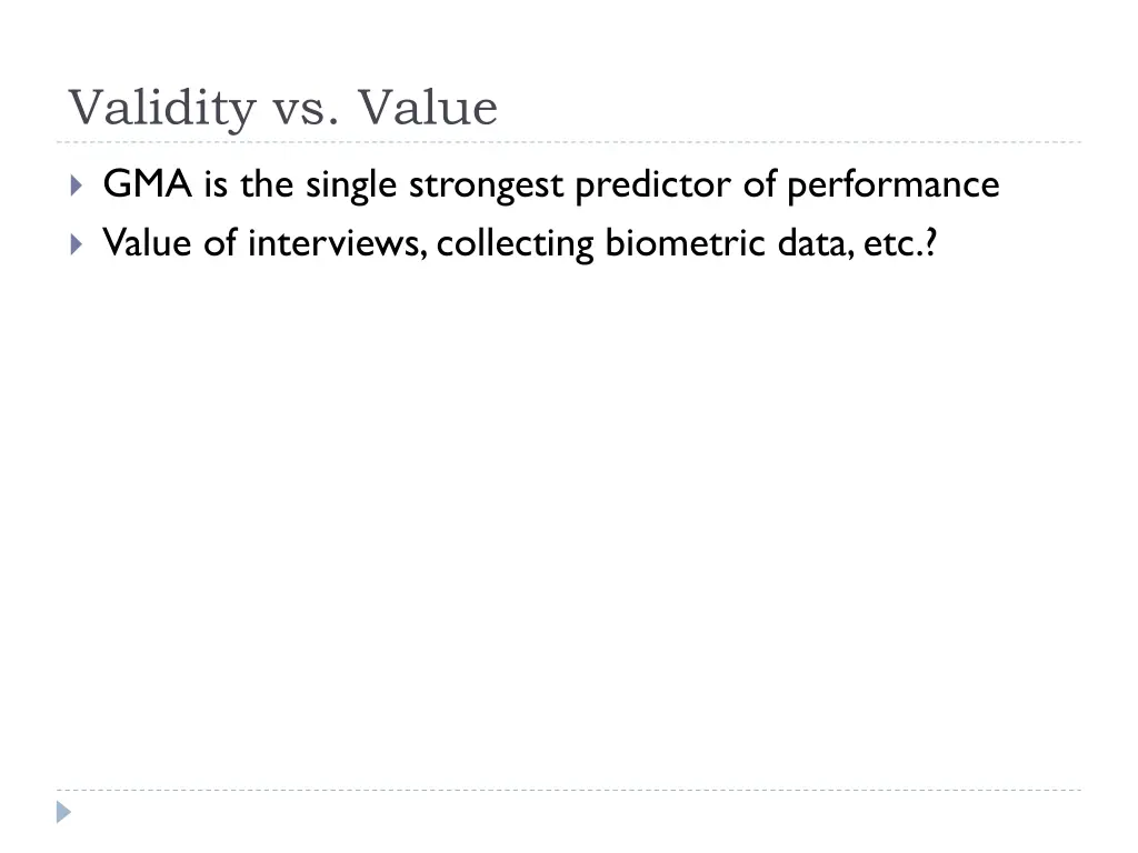 validity vs value