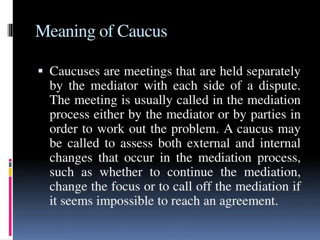 meaningof caucus
