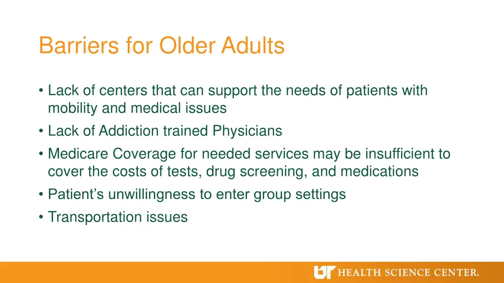 barriers for older adults