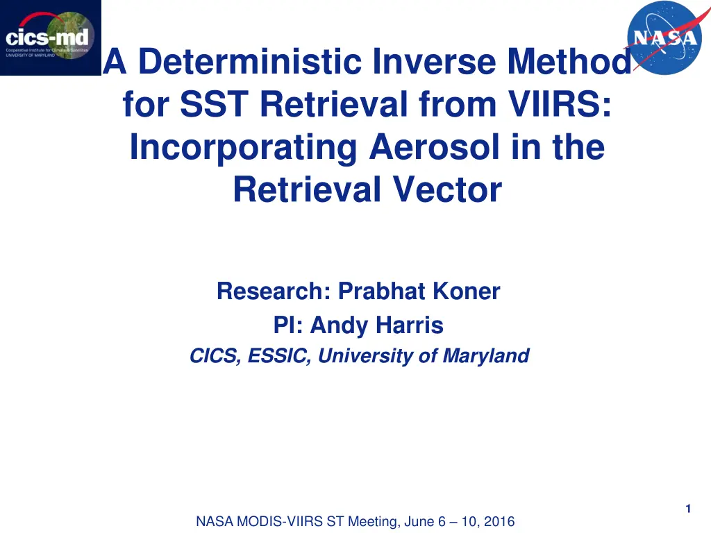 a deterministic inverse method for sst retrieval