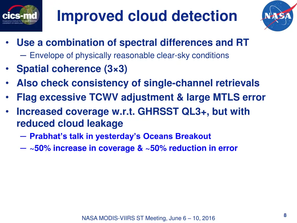 improved cloud detection