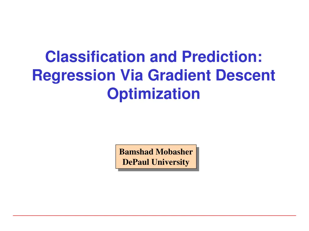 classification and prediction regression