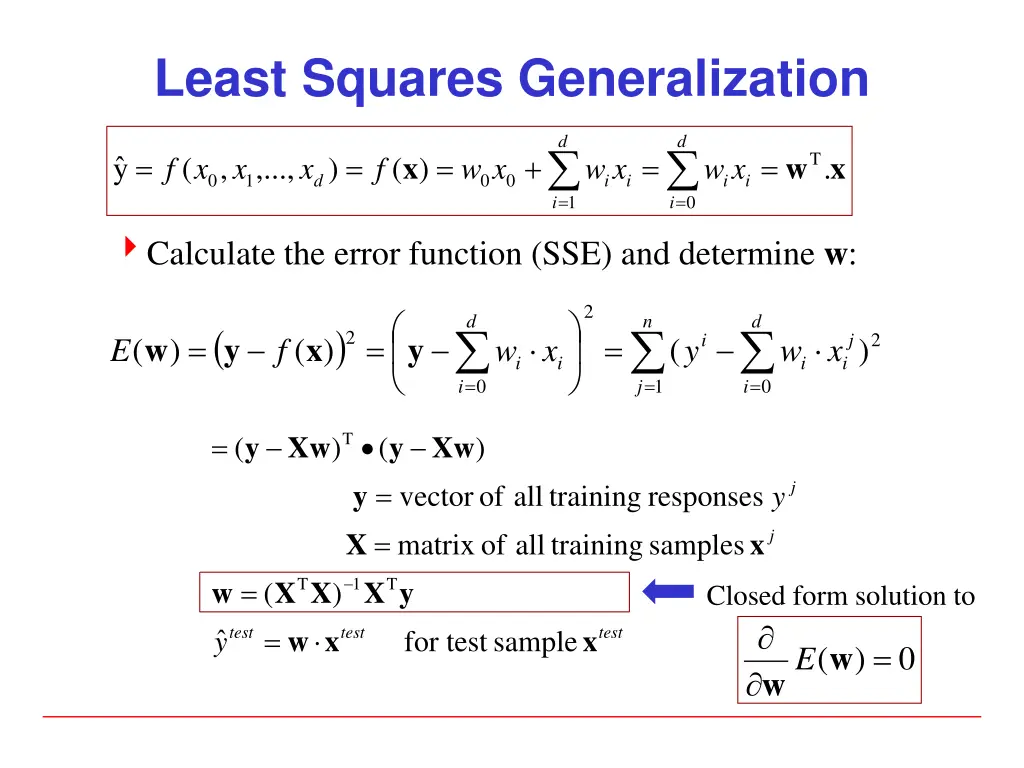 least squares generalization 1