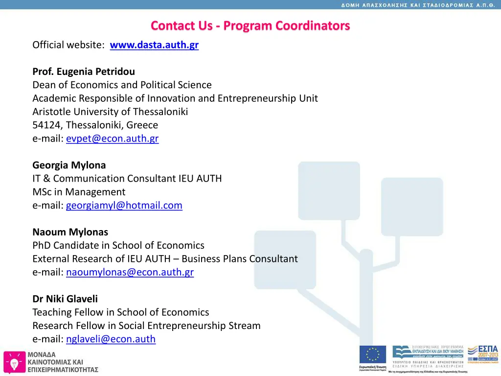 contact us program coordinators