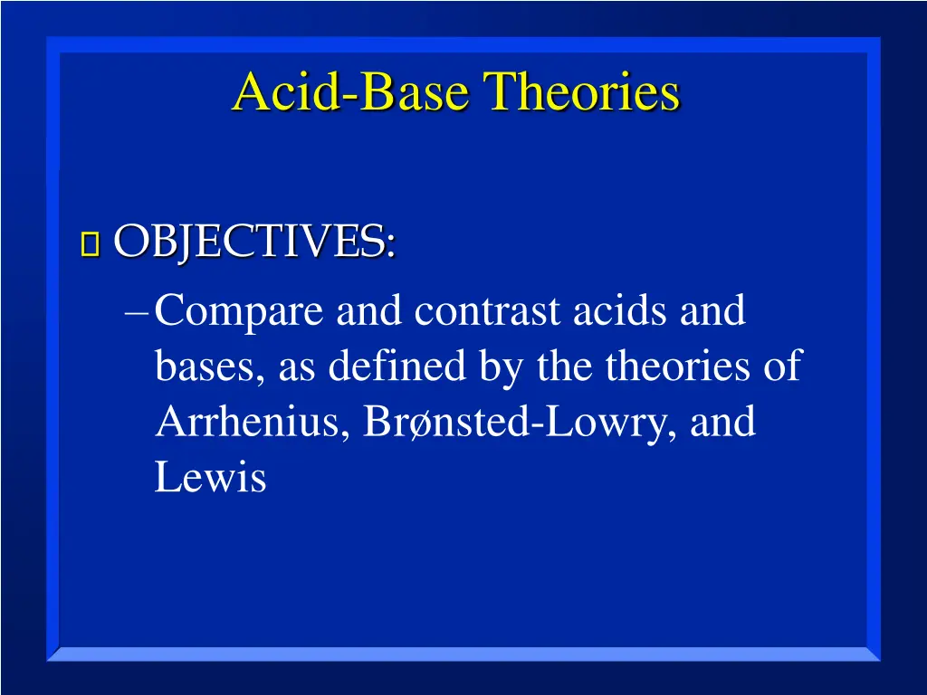 acid base theories