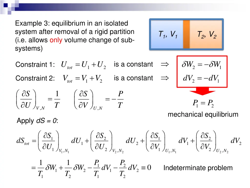 example 3 equilibrium in an isolated system after