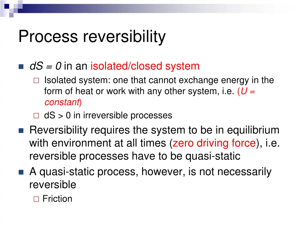 process reversibility