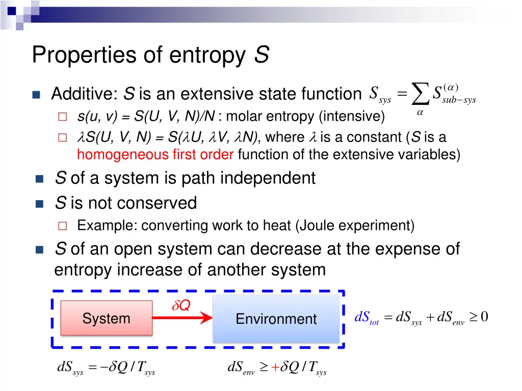 properties of entropy s