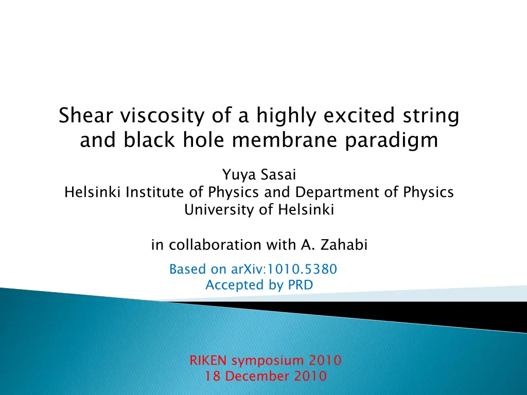 shear viscosity of a highly excited string