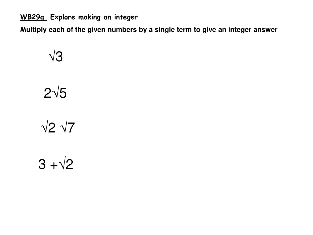 wb29a explore making an integer m ultiply each