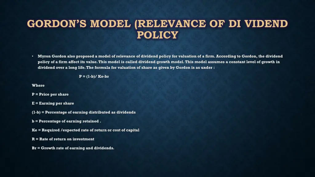 gordon s model relevance of di vidend policy