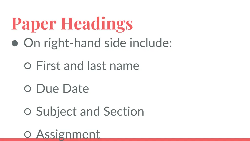 paper headings on right hand side include
