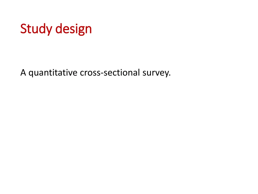 study design study design