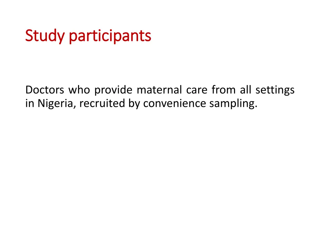 study participants study participants