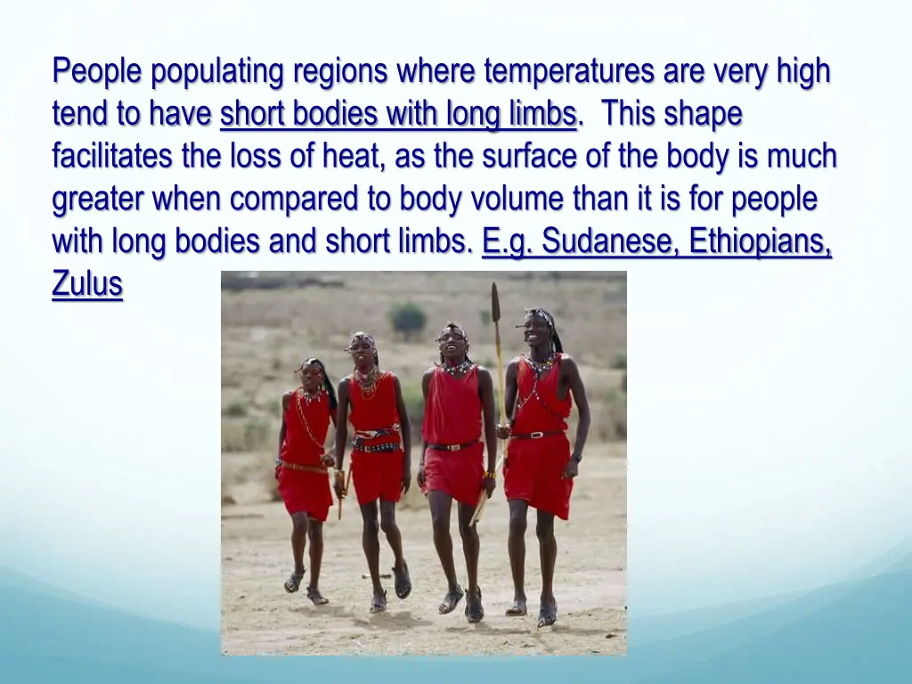 people populating regions where temperatures
