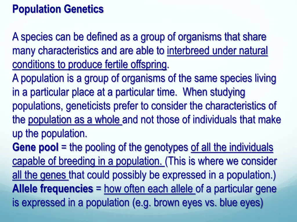population genetics