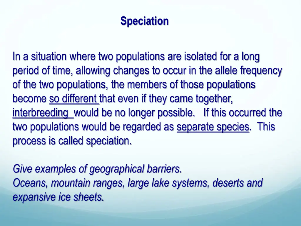 speciation