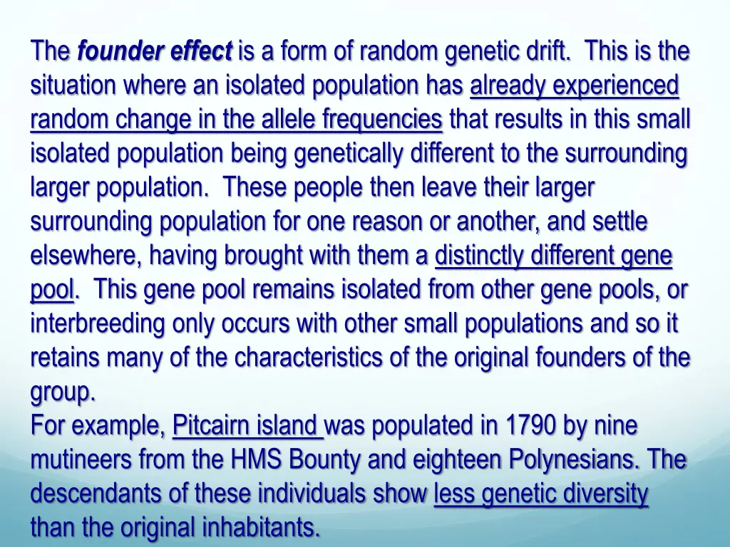 the founder effect is a form of random genetic