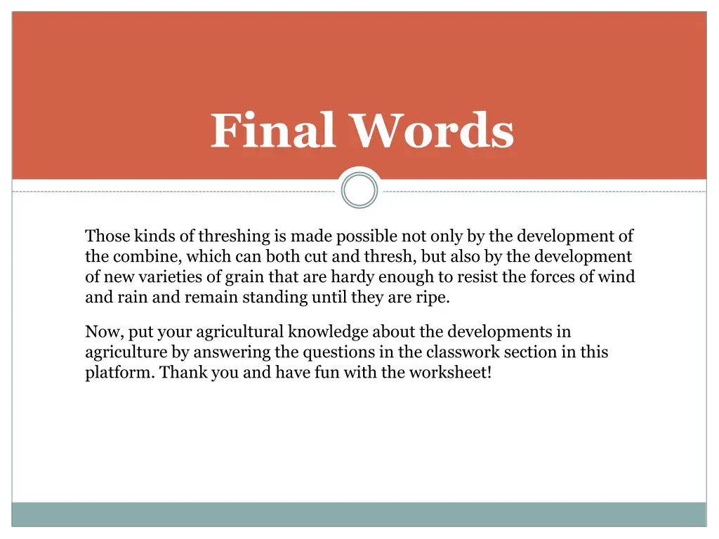 final words