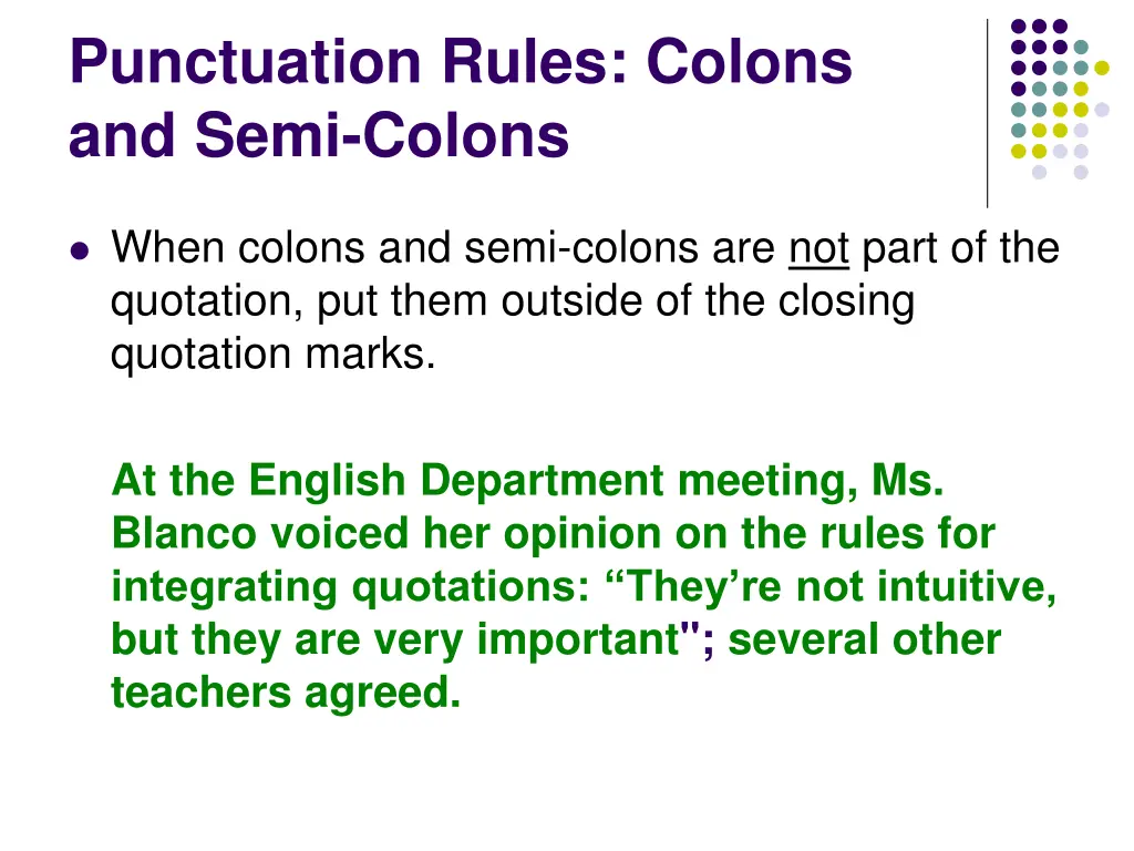punctuation rules colons and semi colons
