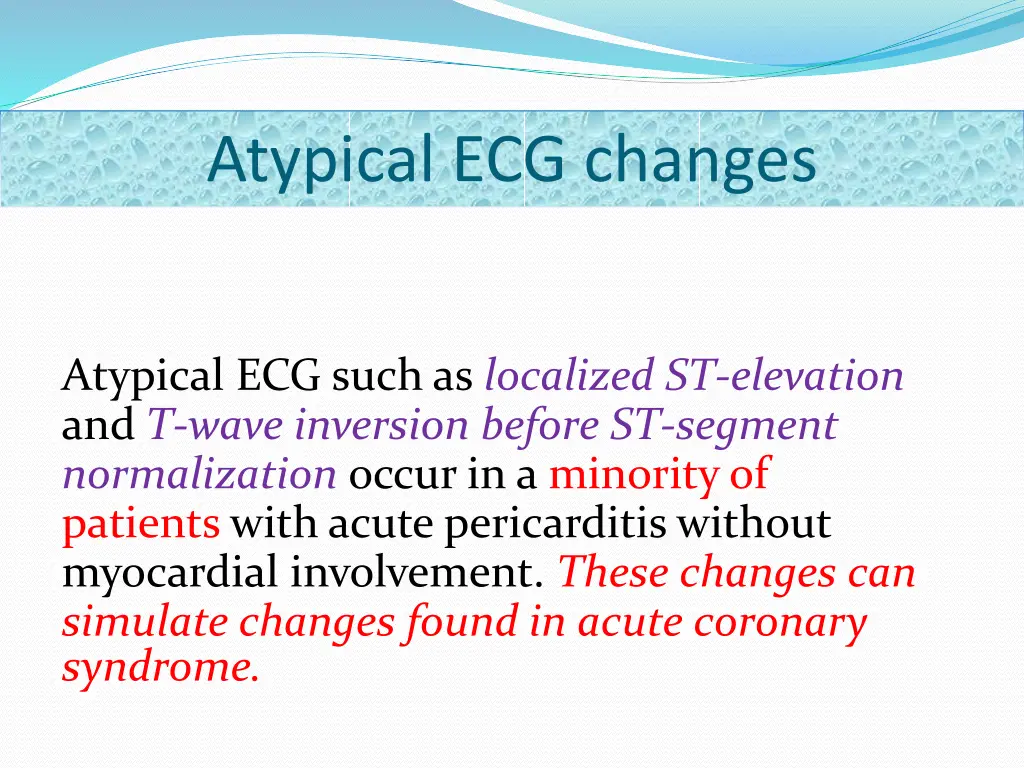 atypical ecg changes