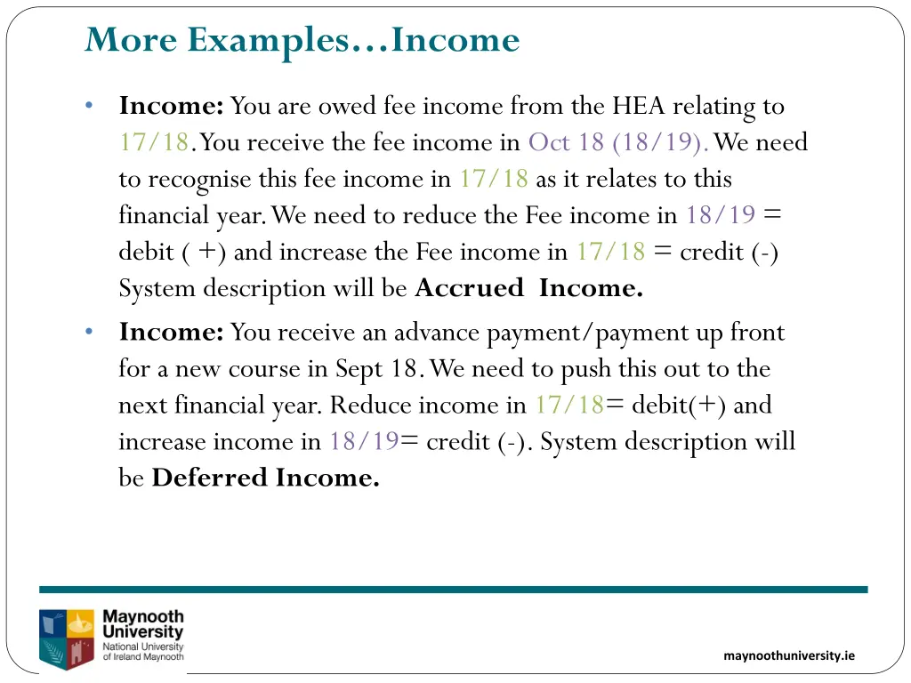 more examples income