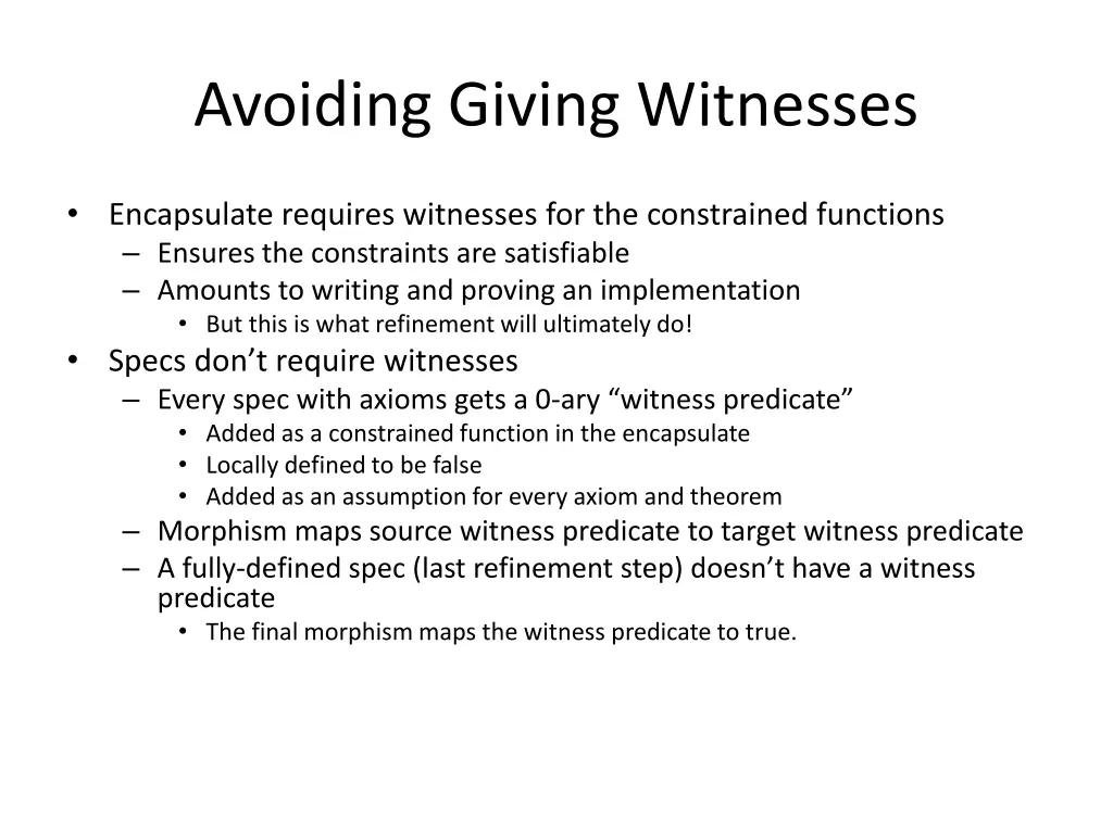 avoiding giving witnesses