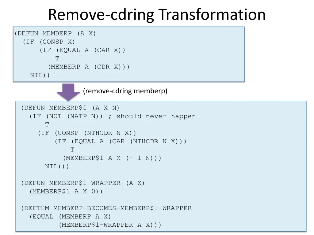 remove cdring transformation