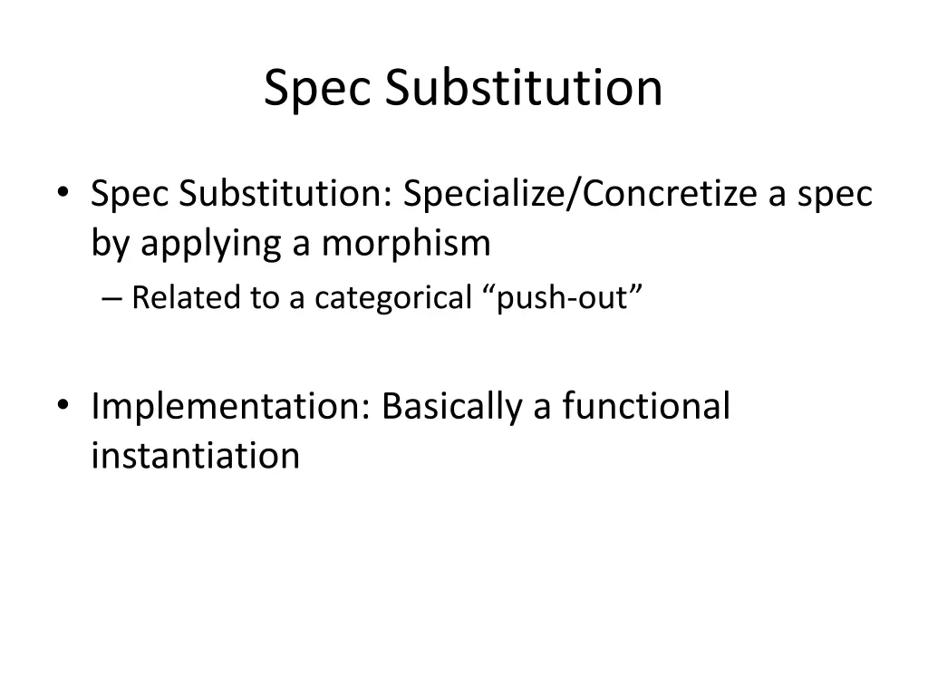 spec substitution