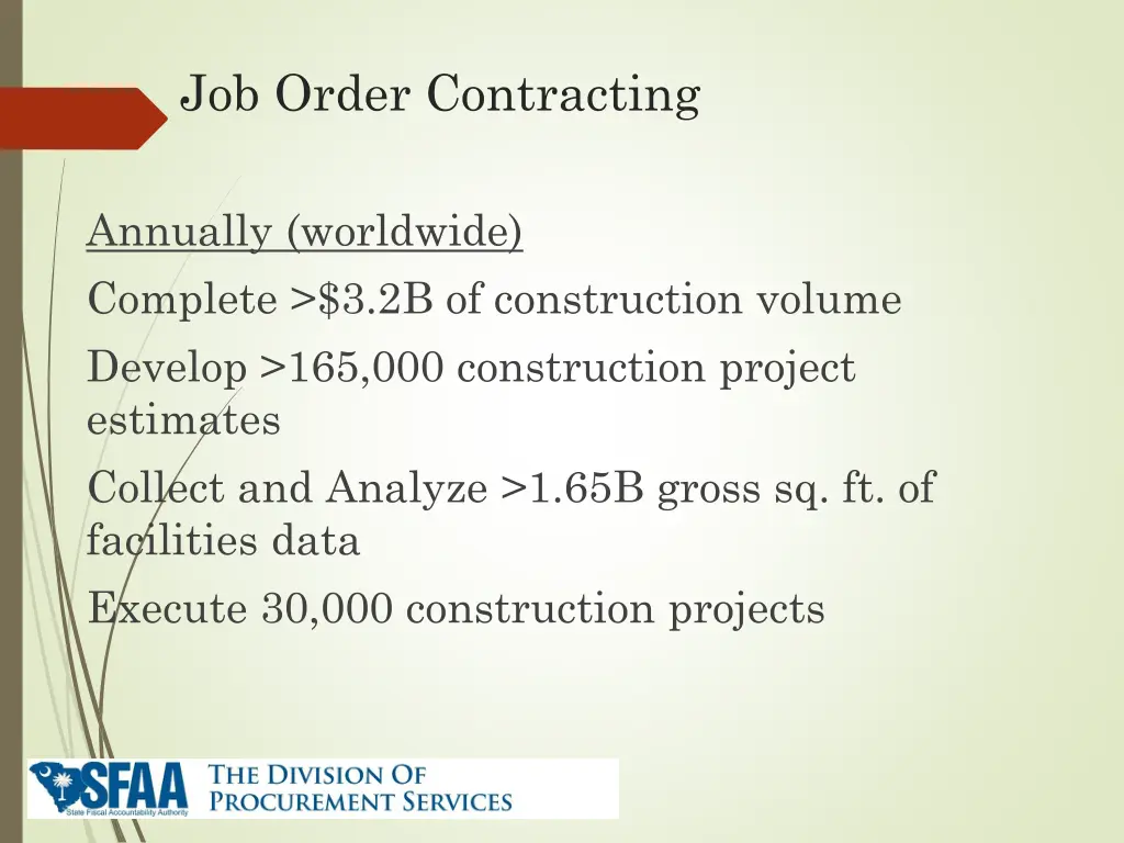 job order contracting