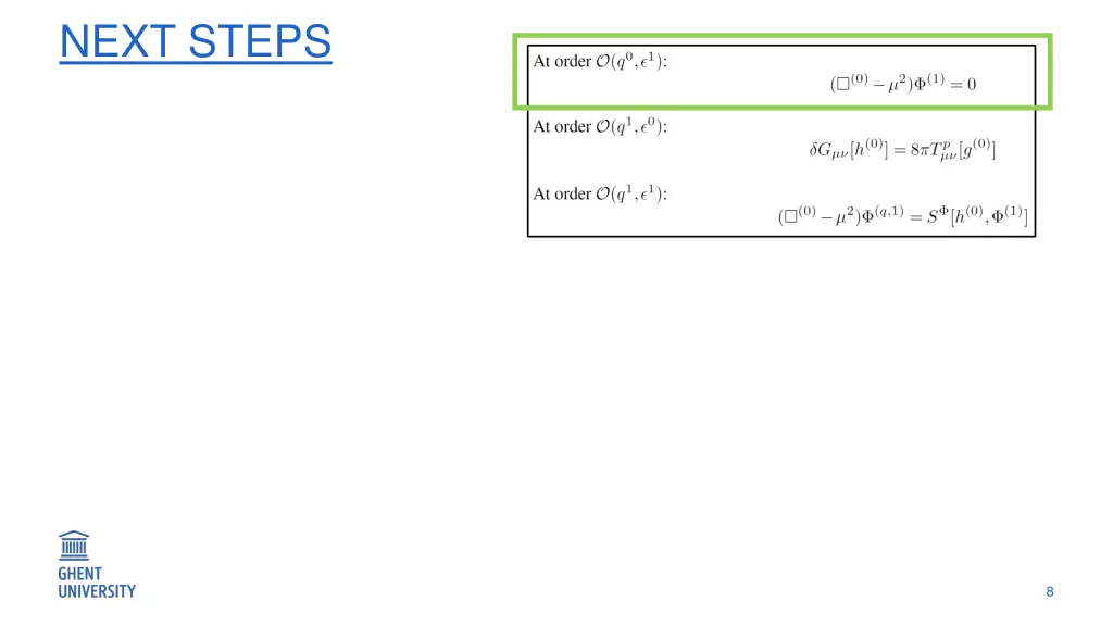 next steps