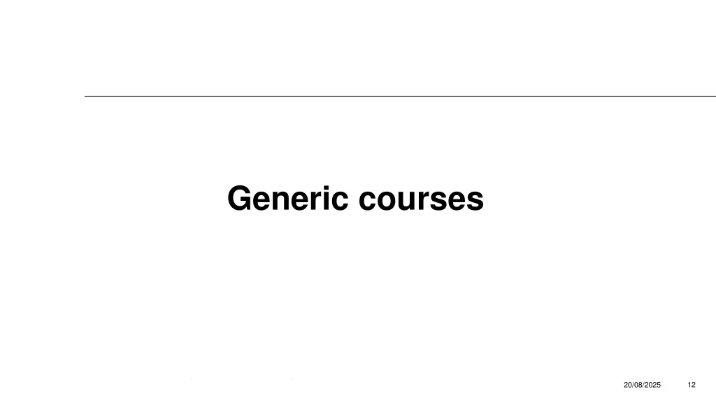 generic courses