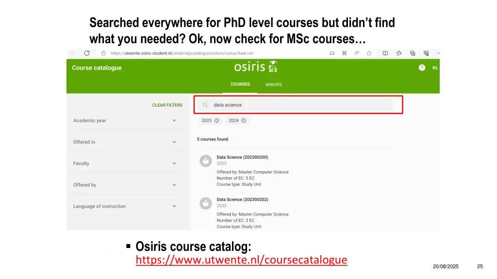 searched everywhere for phd level courses