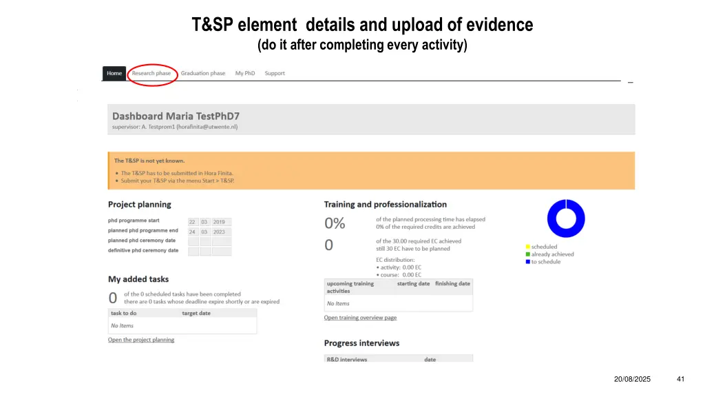 t sp element details and upload of evidence