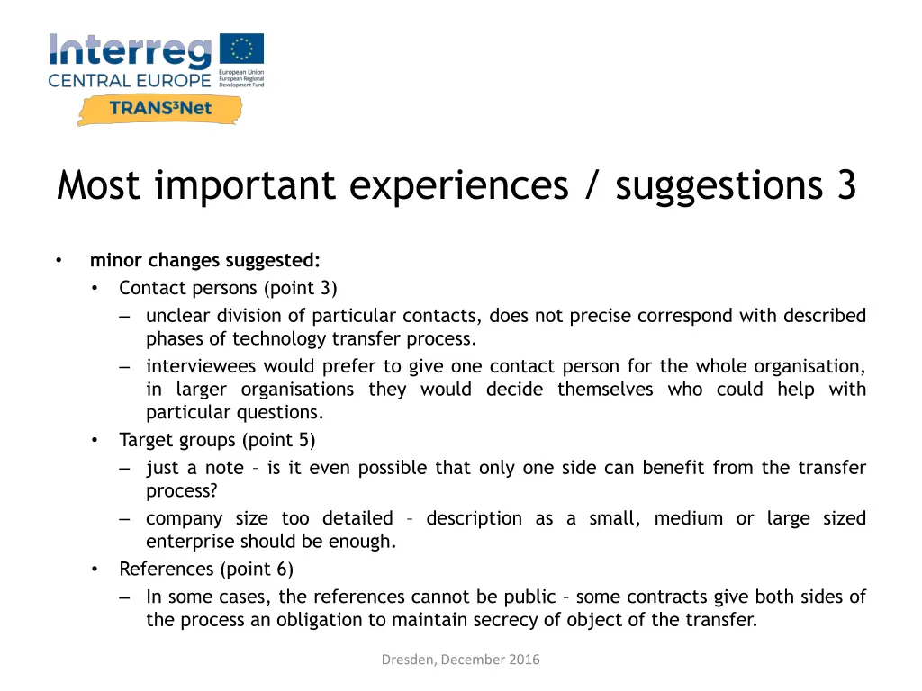 most important experiences suggestions 3