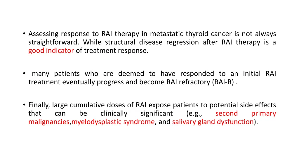assessing response to rai therapy in metastatic
