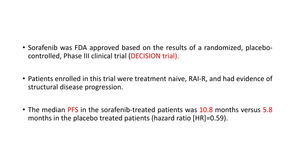 sorafenib was fda approved based on the results