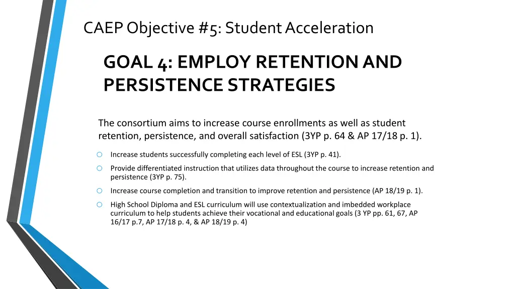 caep objective 5 student acceleration