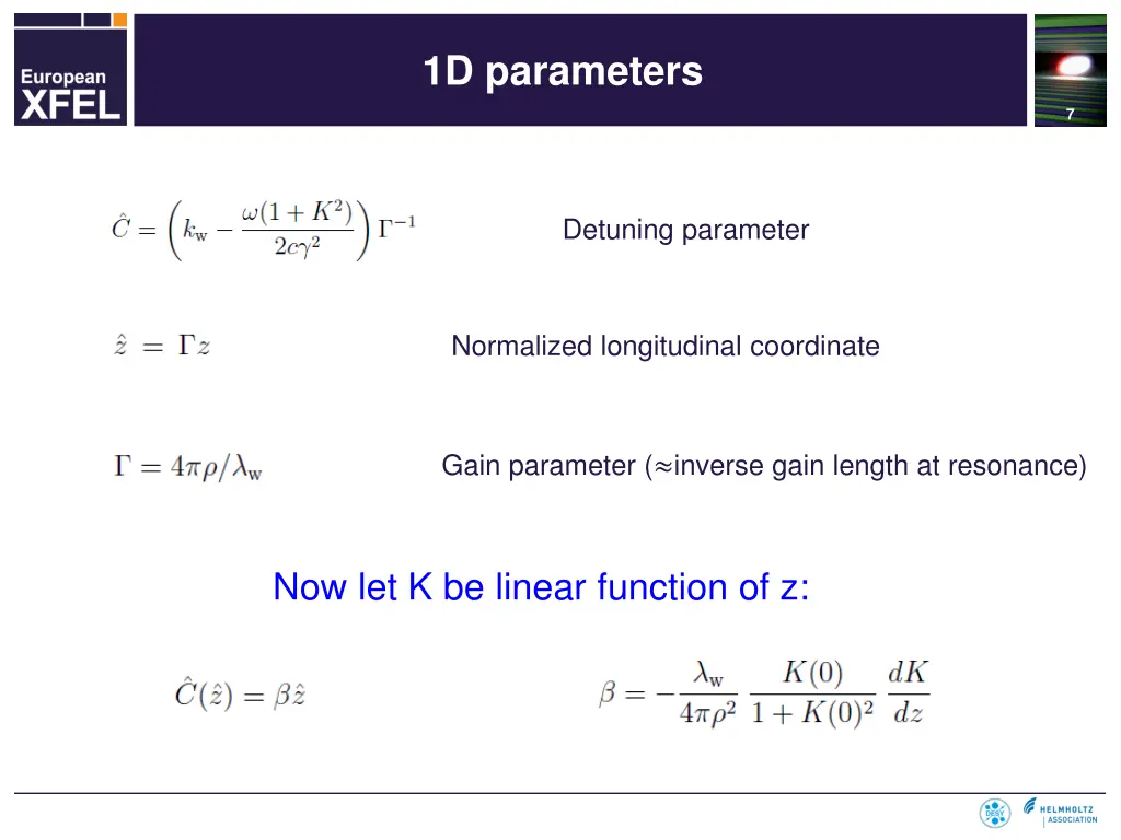 1d parameters