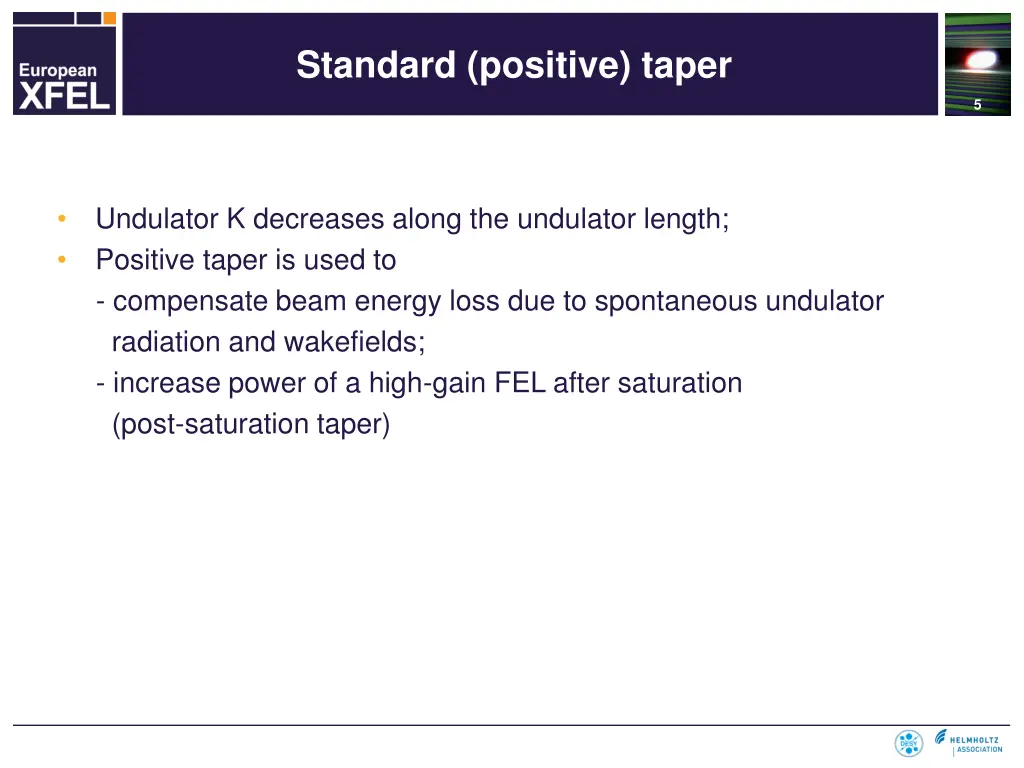 standard positive taper
