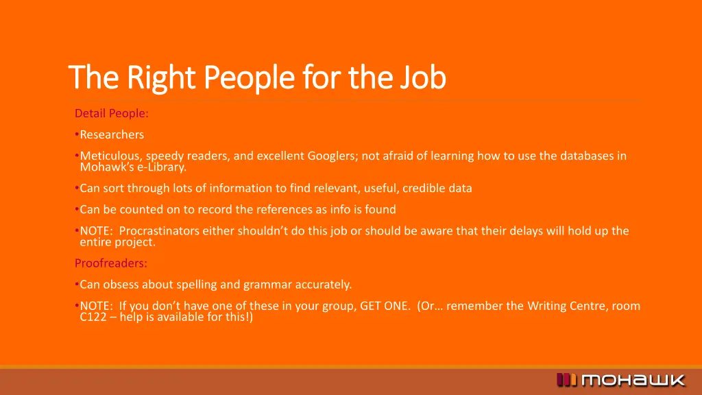 the right people for the job the right people