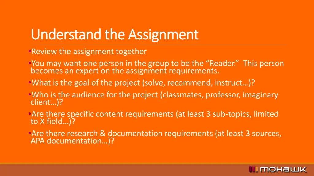 understand the assignment understand
