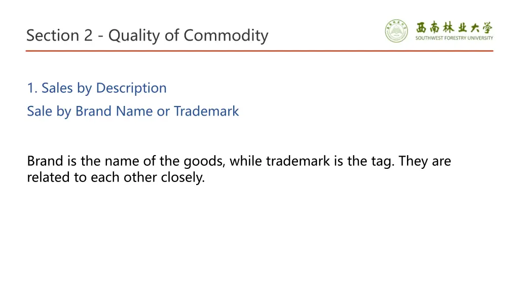 section 2 quality of commodity 11