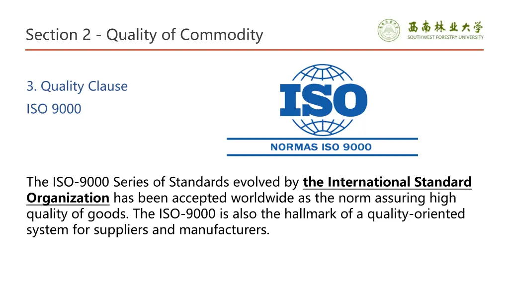 section 2 quality of commodity 20