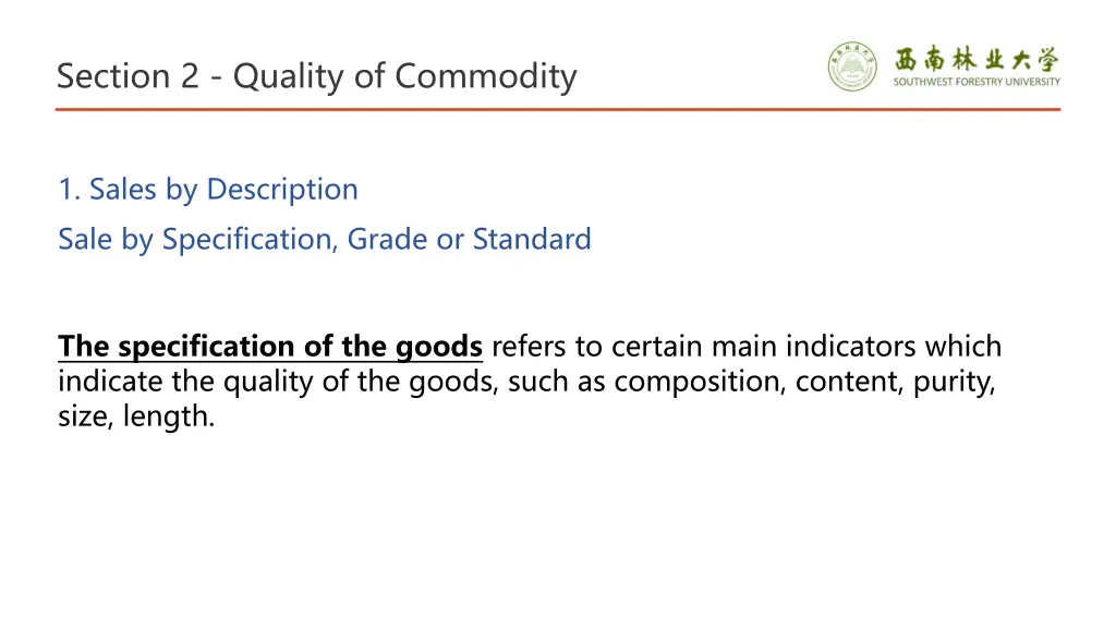 section 2 quality of commodity 4