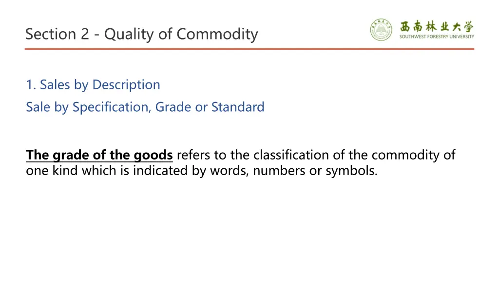 section 2 quality of commodity 5