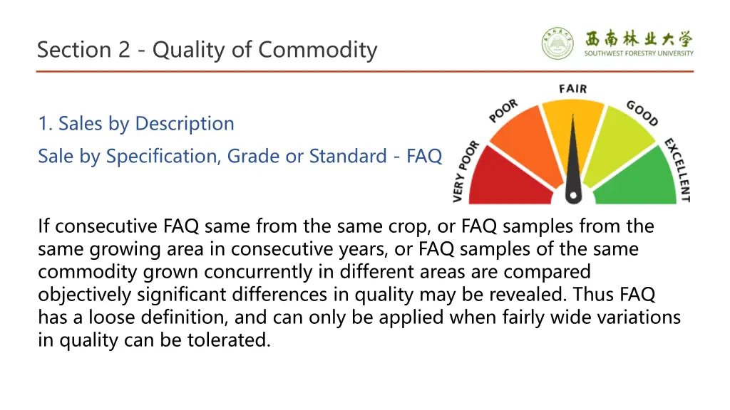 section 2 quality of commodity 9