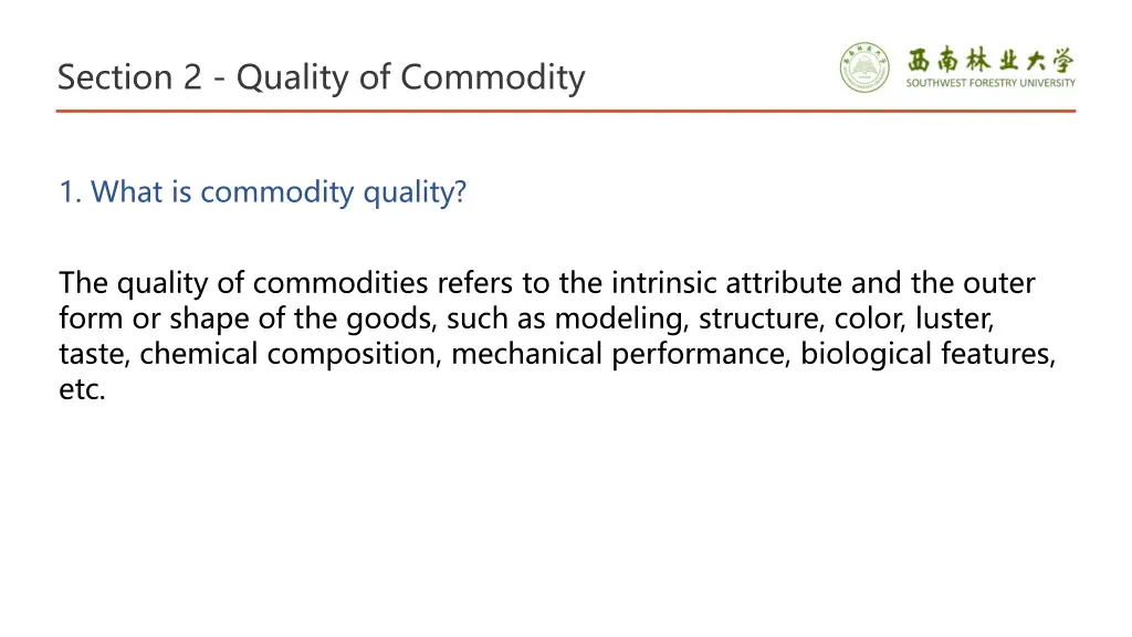 section 2 quality of commodity