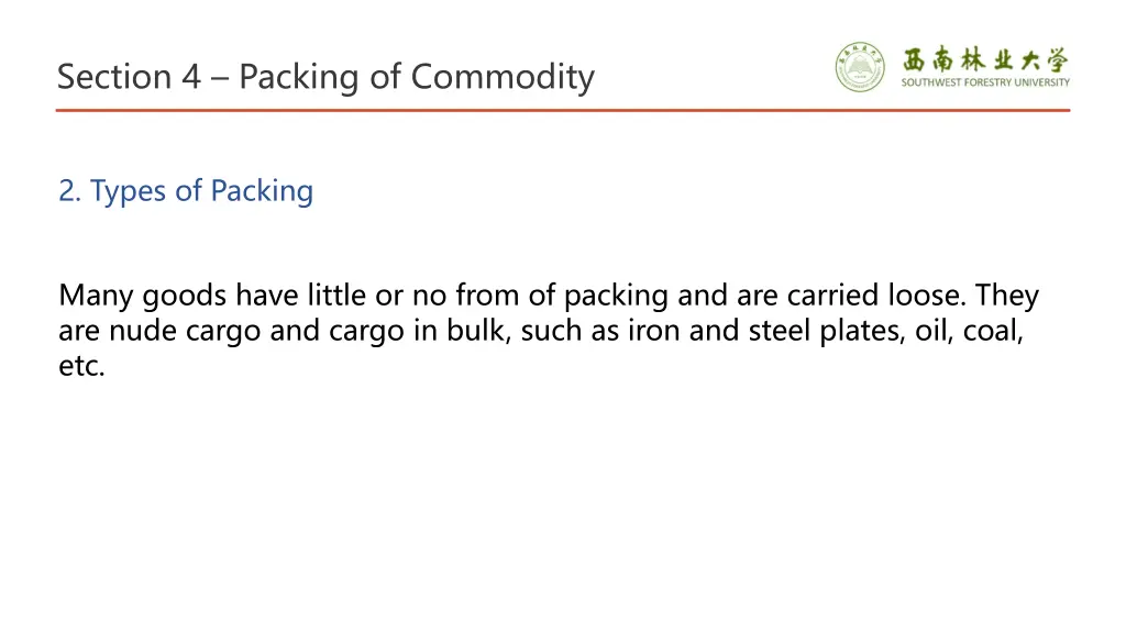 section 4 packing of commodity 1